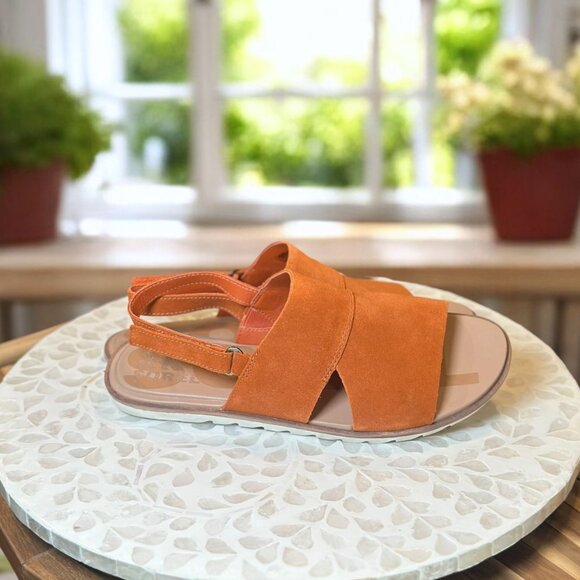 Sorel Ella II Slingback Sandals Women’s 9 UK7 EU40 Burnt Orange Suede NEW - Picture 5 of 11